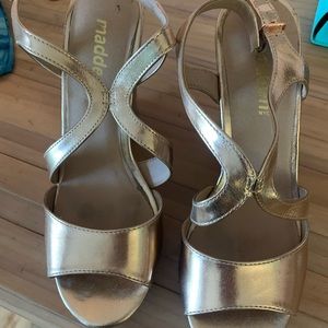 Gold platform shoes